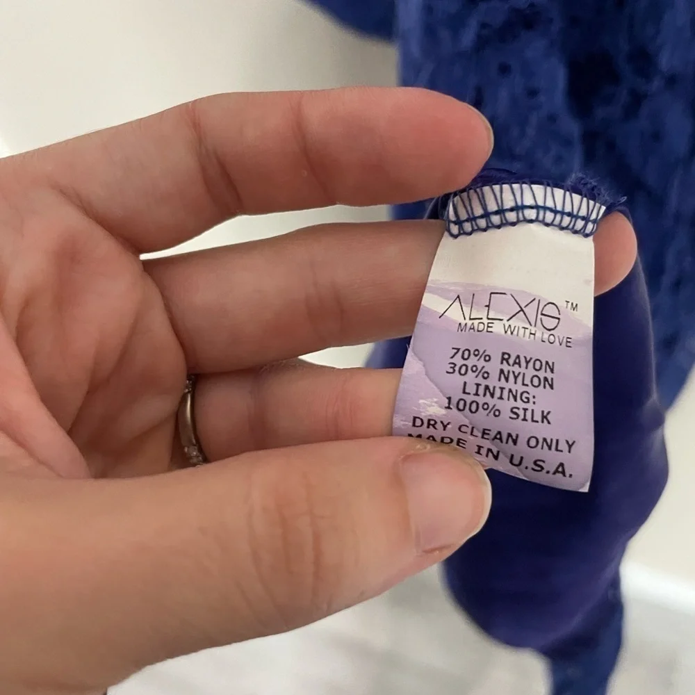 Alexis Cobalt Blue Lace Dress Large